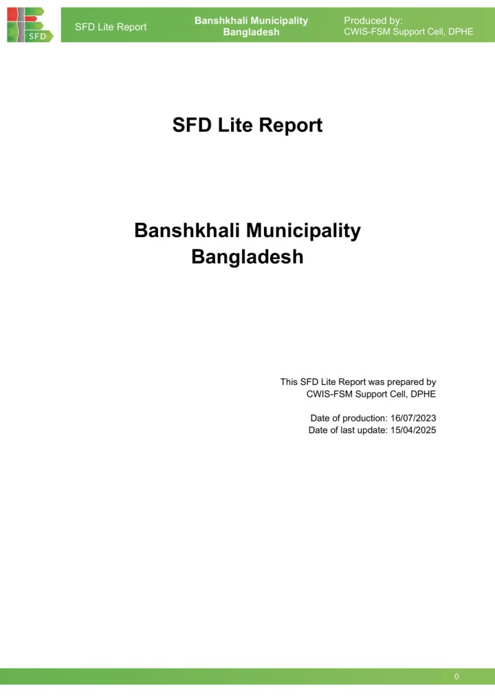 SFD (Lite) Report - Banshkhali Municipality