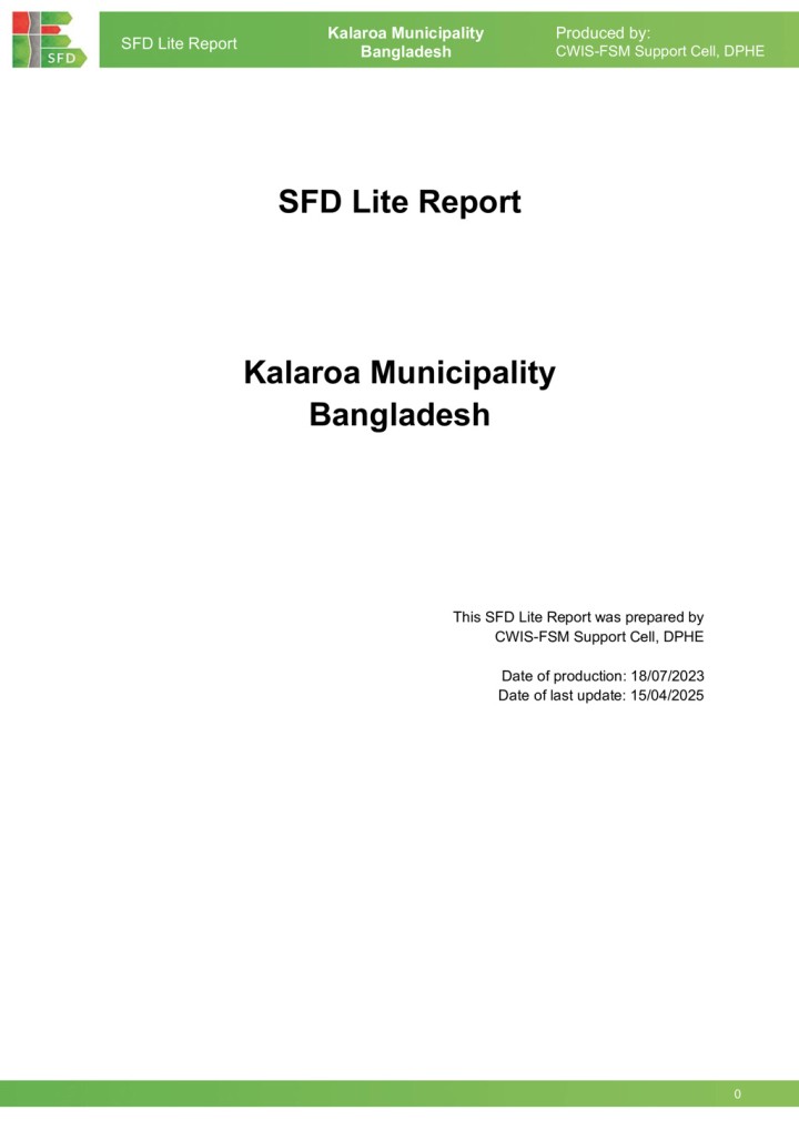 SFD (Lite) Report - Kalaroa Municipality