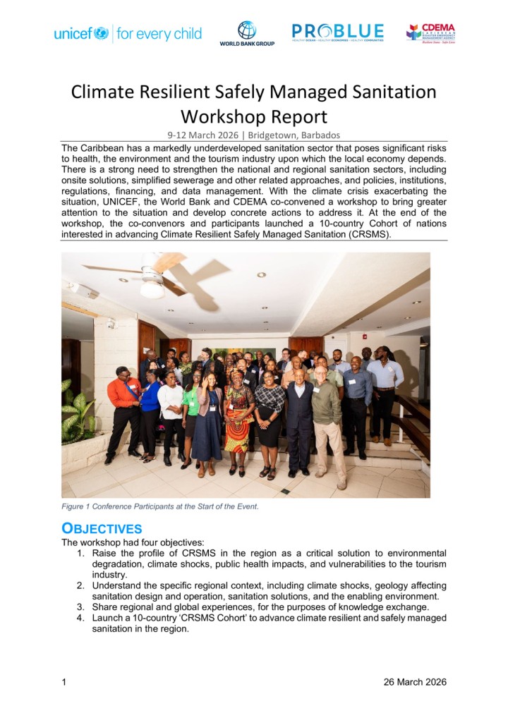 Climate Resilient Safely Managed Sanitation Workshop Report