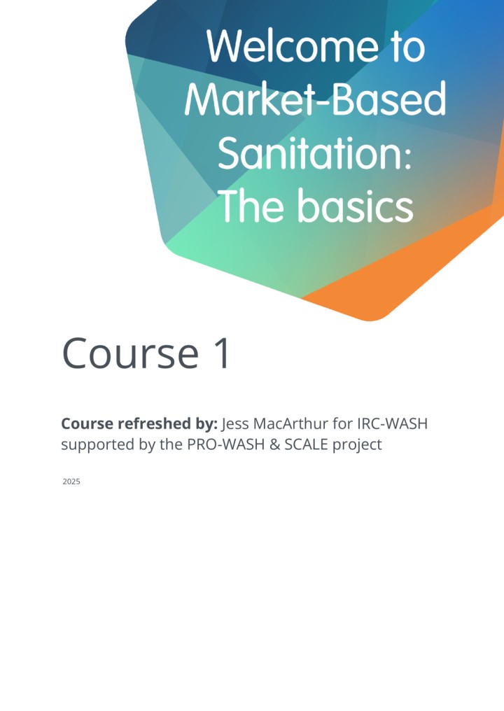 Market Based-Sanitation Course - IRC WASH